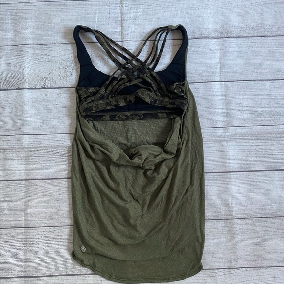 Lululemon Athletica Olive Green Wild Tank Strappy Top - Picture 3 of 6